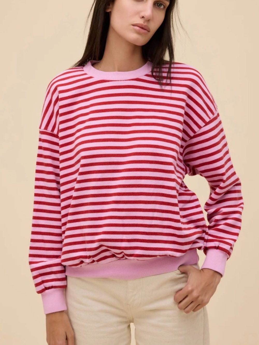 Daydreamer LA STRIPE TERRY SWEATSHIRT